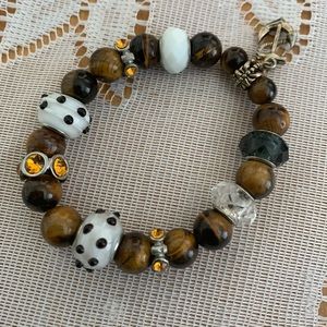 Nautical theme Tigereye Natural Gemstone Bracelet
